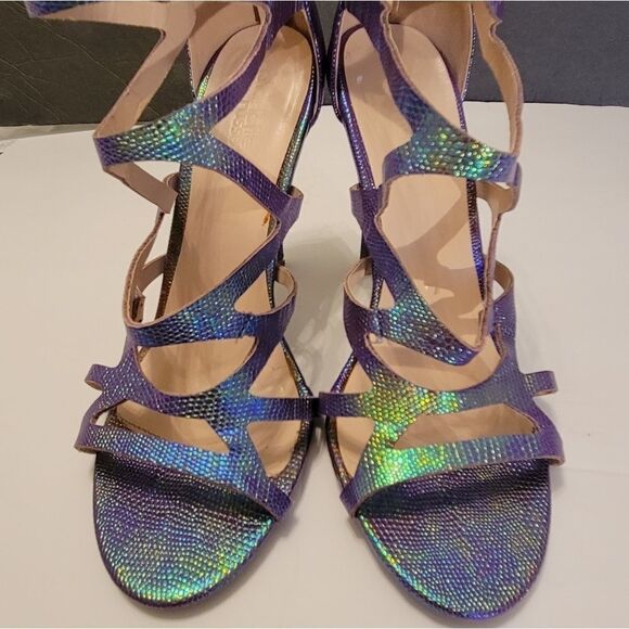 CHARLOTTE RUSSE OPEN TOE BLACK ZIPPER STILETTOS SANDAL - Picture 15 of 16